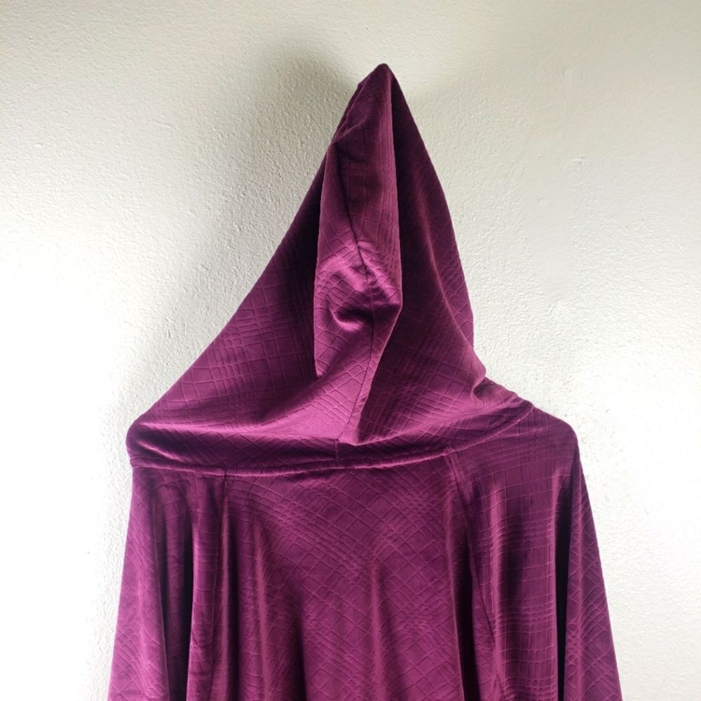 Victoria Secert's Y2k Couture Velvet Velour Burgundy Zip Up Crop Hoodie XXL - Picture 4 of 12